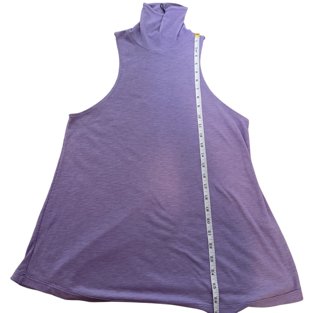 Free People Intimately Topanga Sleeveless Turtleneck Lilac Purple Ribbed Top M - Picture 9 of 10